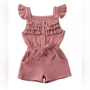 Pink Ruffled Kids Romper